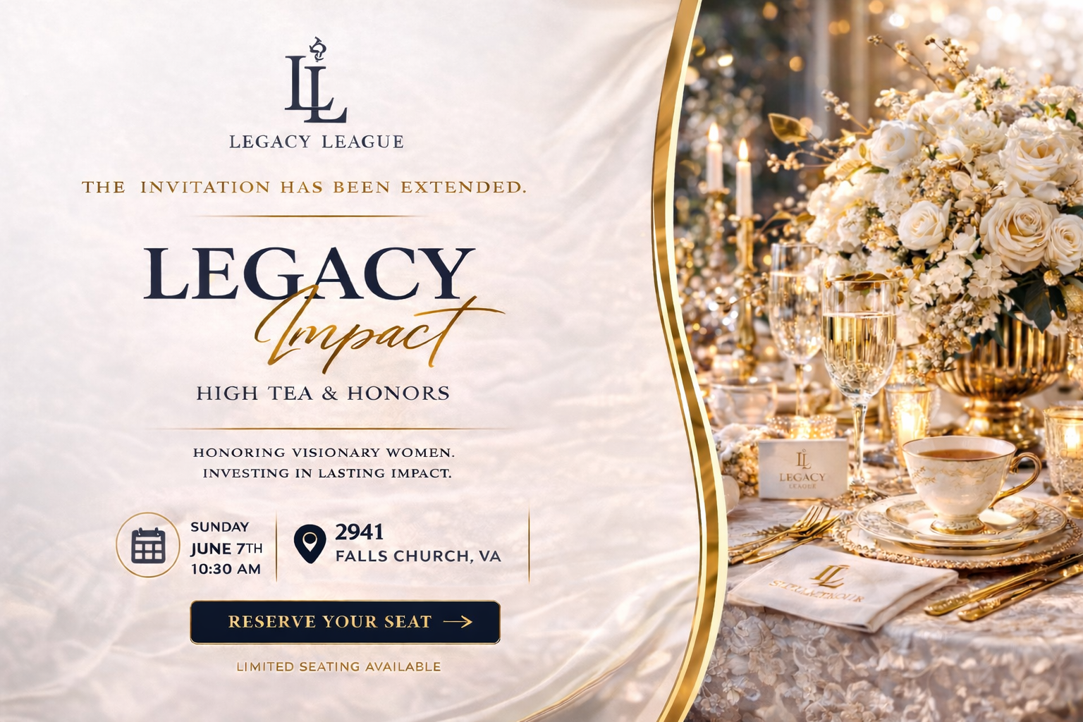 Legacy League high tea invitation